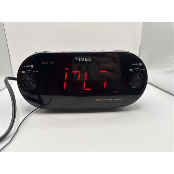 Timex Other - Timex XBBU T715 Redi-Set Dual Alarm Clock AM/FM Radio Large Red Digital Display